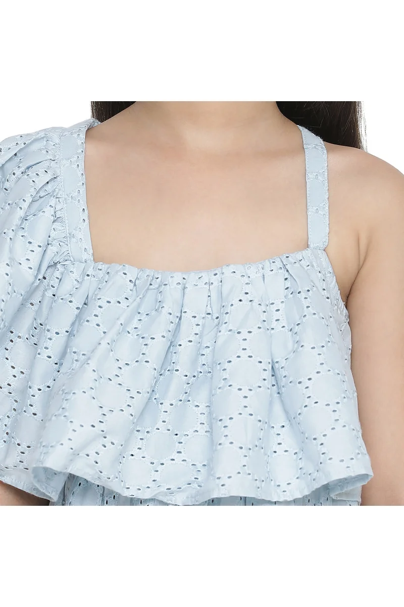 Spyby Girls Powder Blue Color Top - 5