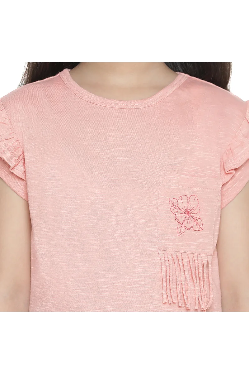 Spyby Girls Fusia Double Ruffled Sleeves Top - 5