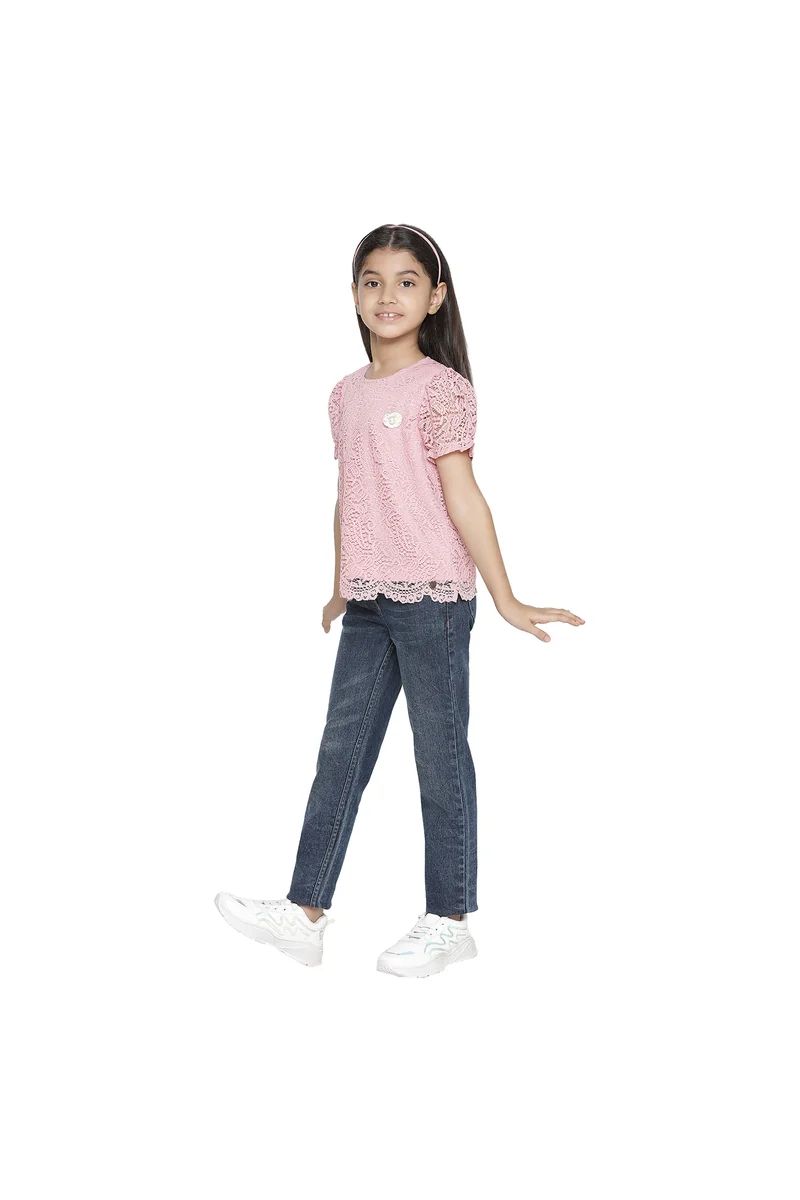 Spyby Girls Pink Color Top - 4