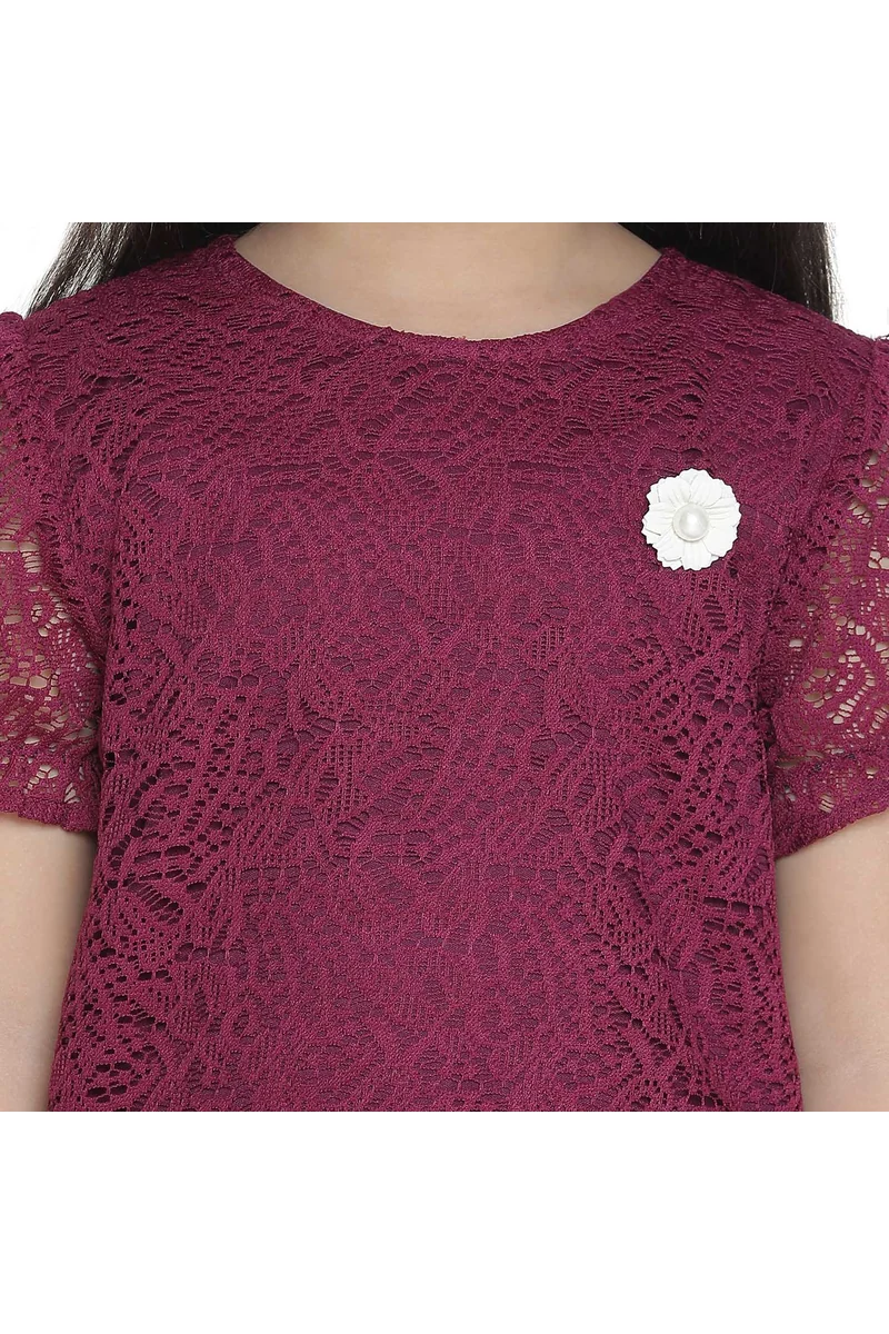 Spyby Girls Maroon Color Top - 6