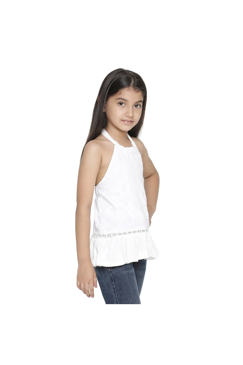 Spyby Girls Wihte Color Top - 2