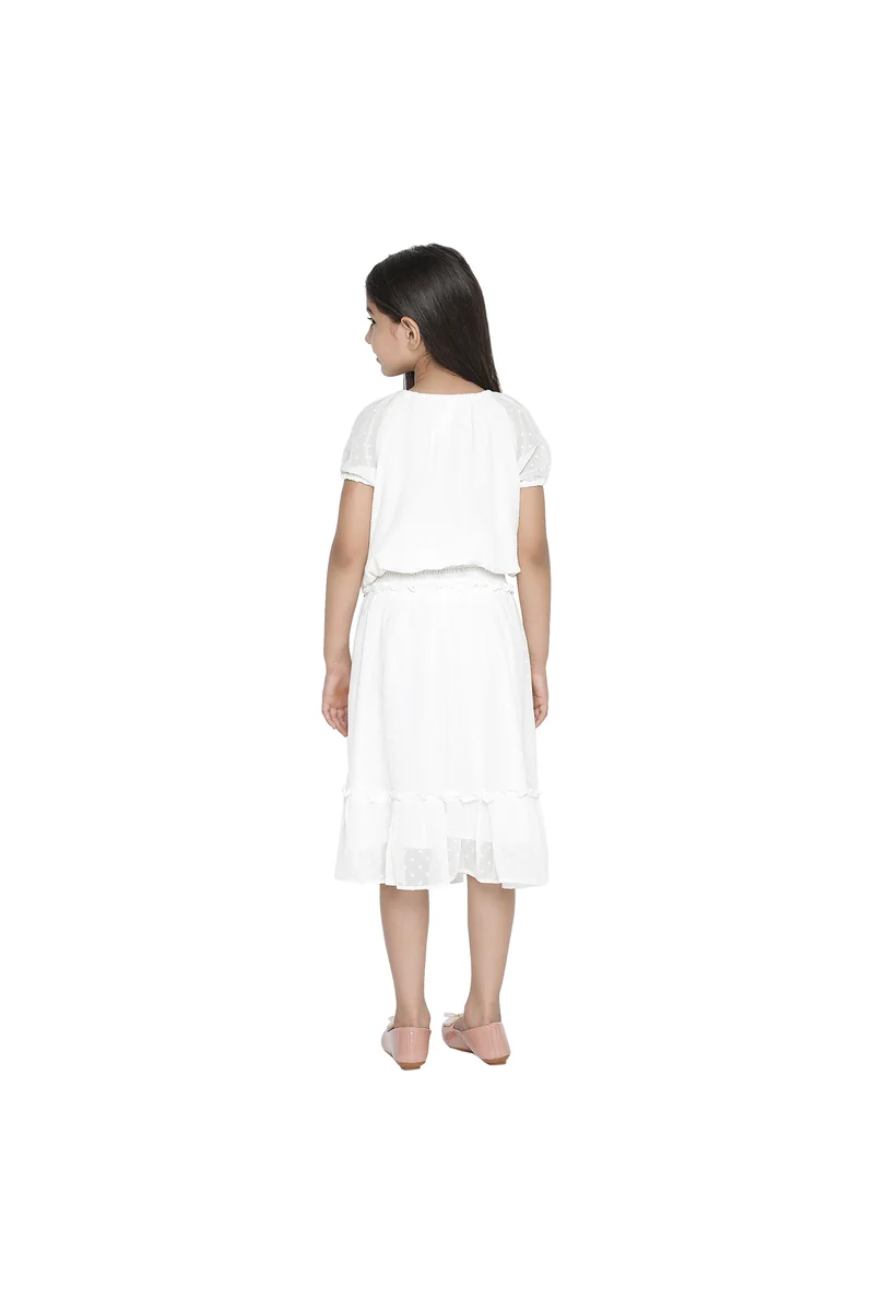 Spyby Girls White Color Clothing Set - 3