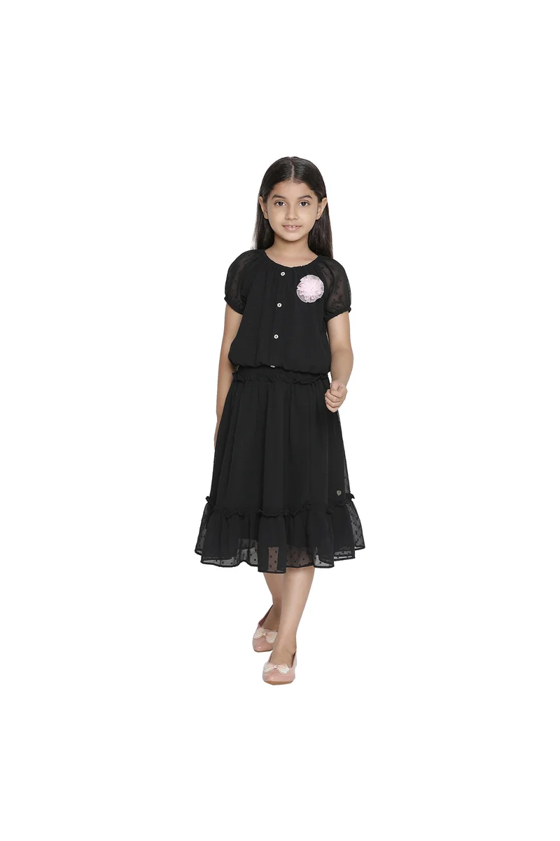 Spyby Girls Black Color Clothing Set