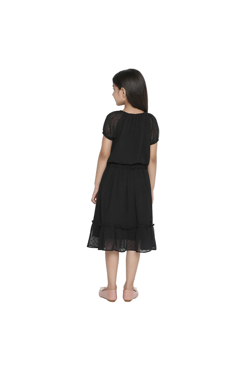 Spyby Girls Black Color Clothing Set - 3