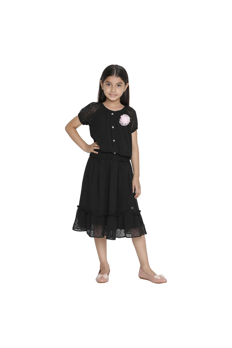 Spyby Girls Black Color Clothing Set - 4