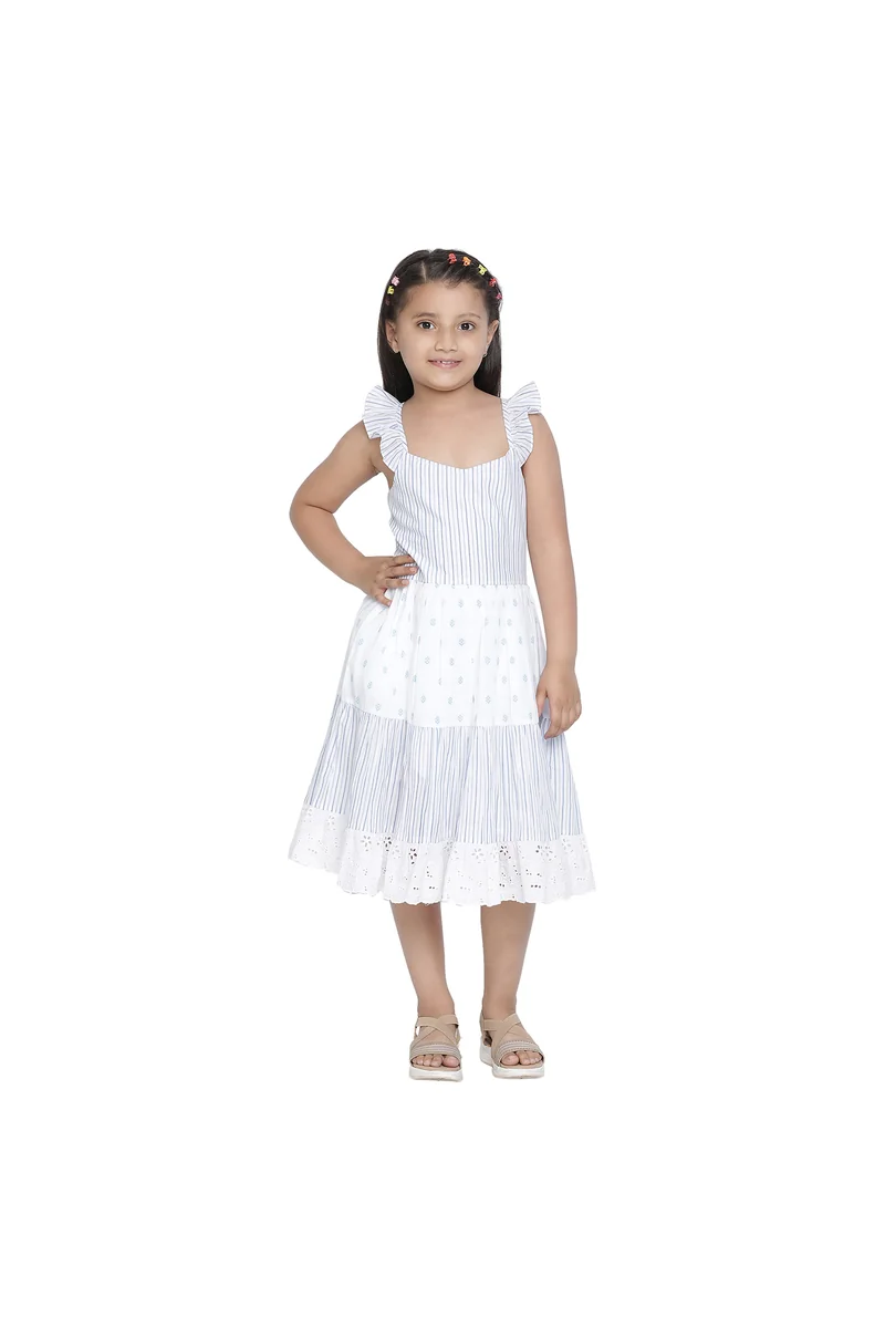 Spyby Girls White Color Dress