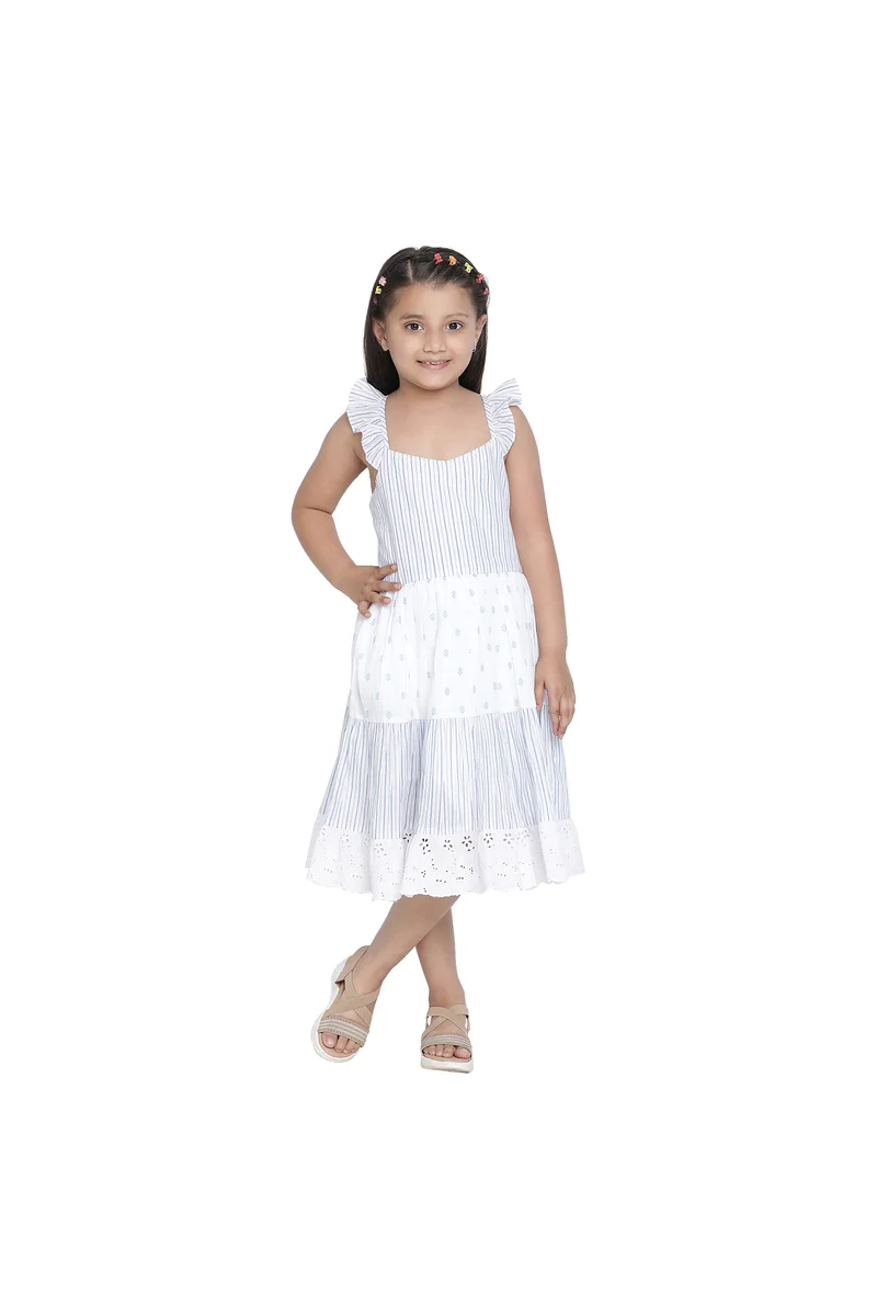 Spyby Girls White Color Dress - 2