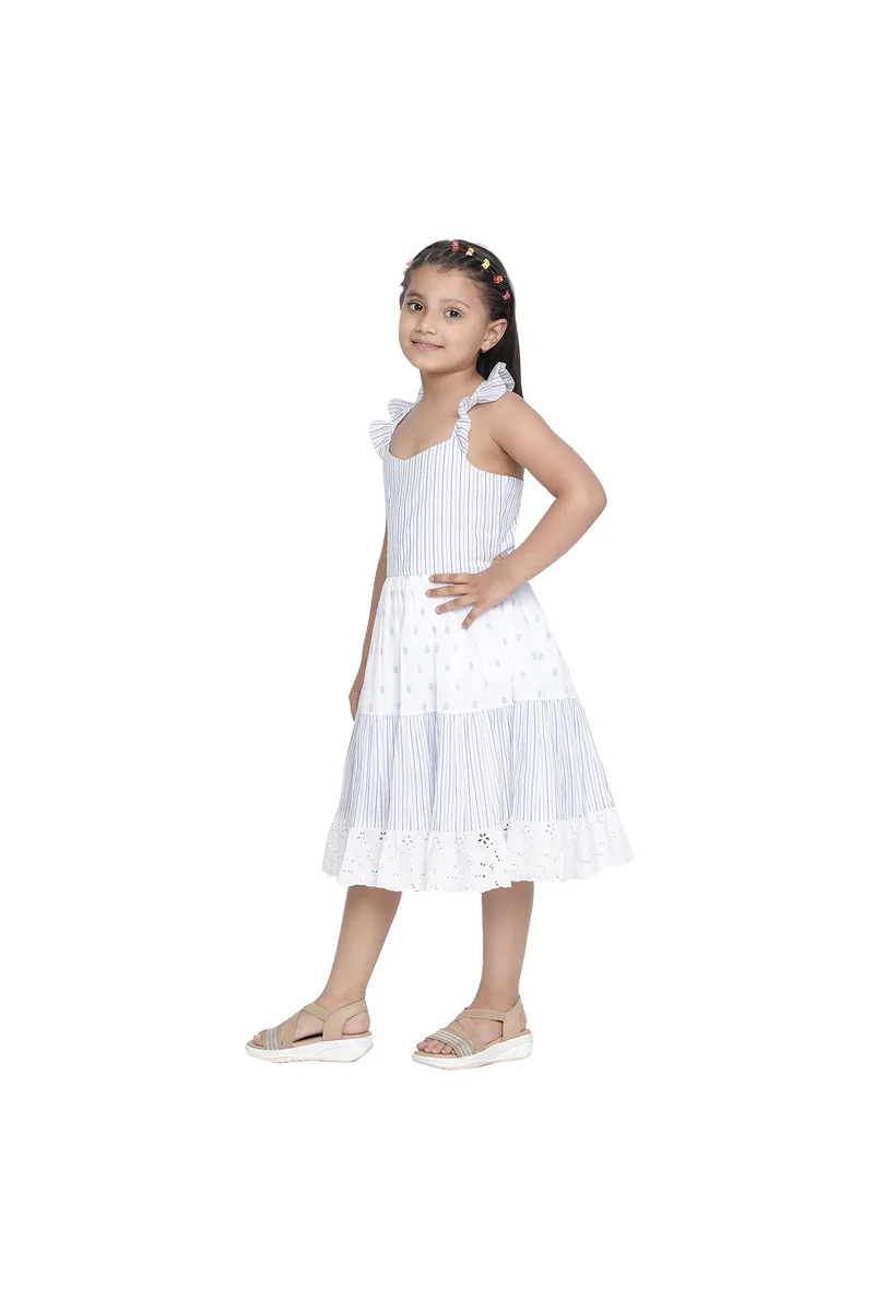 Spyby Girls White Color Dress - 3