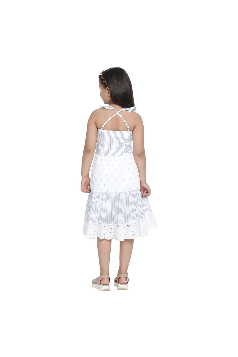 Spyby Girls White Color Dress - 4