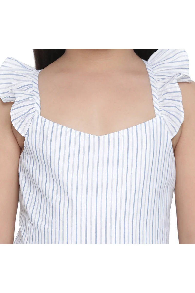 Spyby Girls White Color Dress - 5