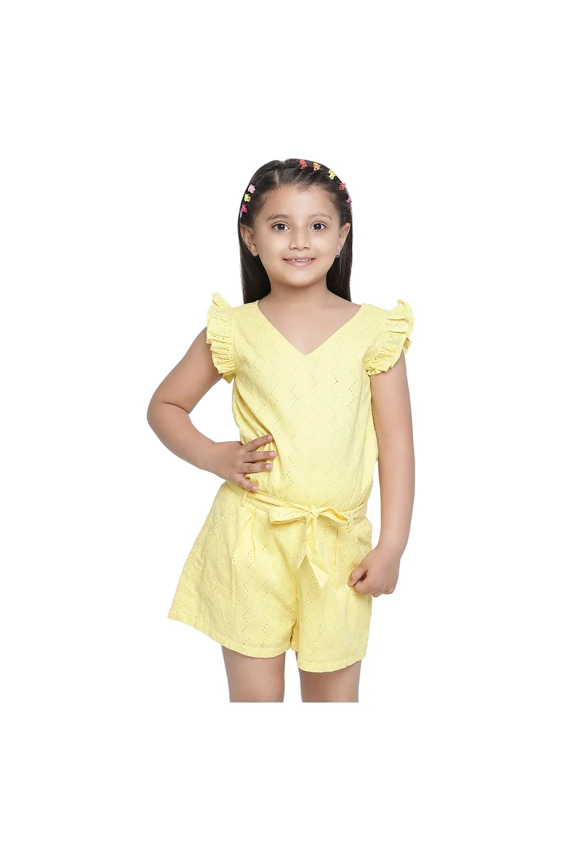 Spyby Tone On Tone Cotton Playsuit