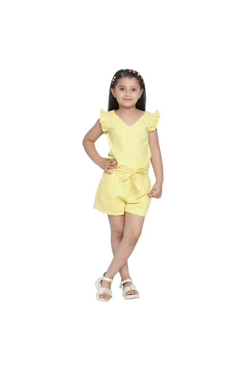 Spyby Tone On Tone Cotton Playsuit - 2