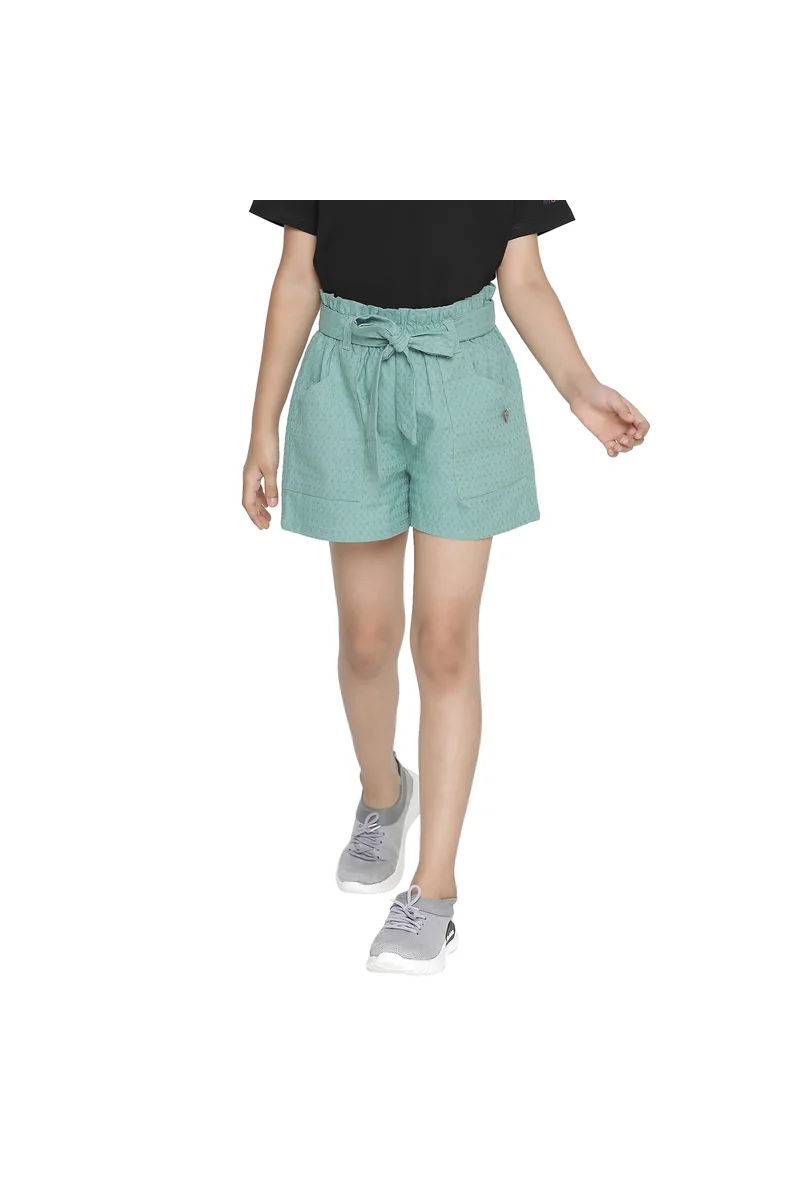 Spyby Girls Green Color Short