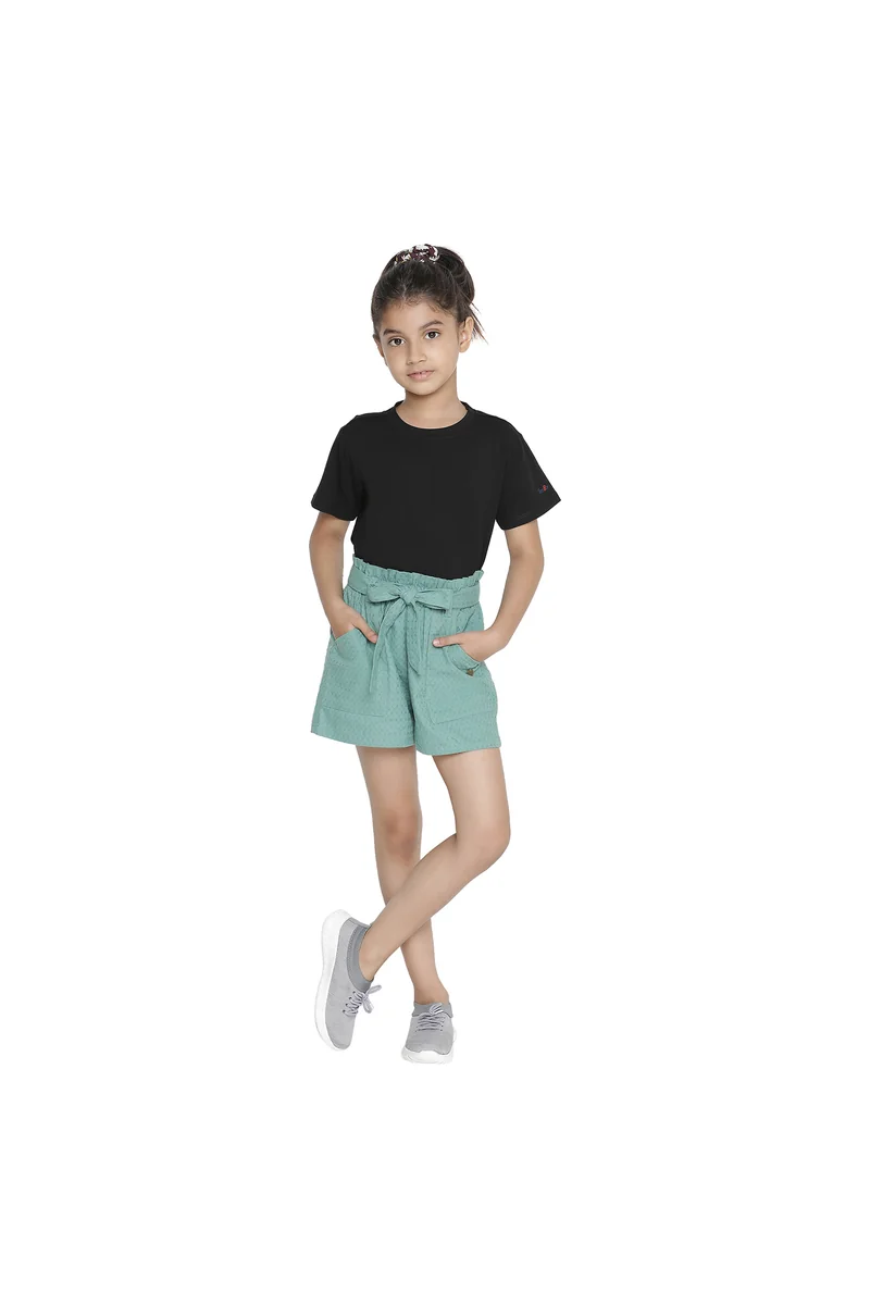 Spyby Girls Green Color Short - 4