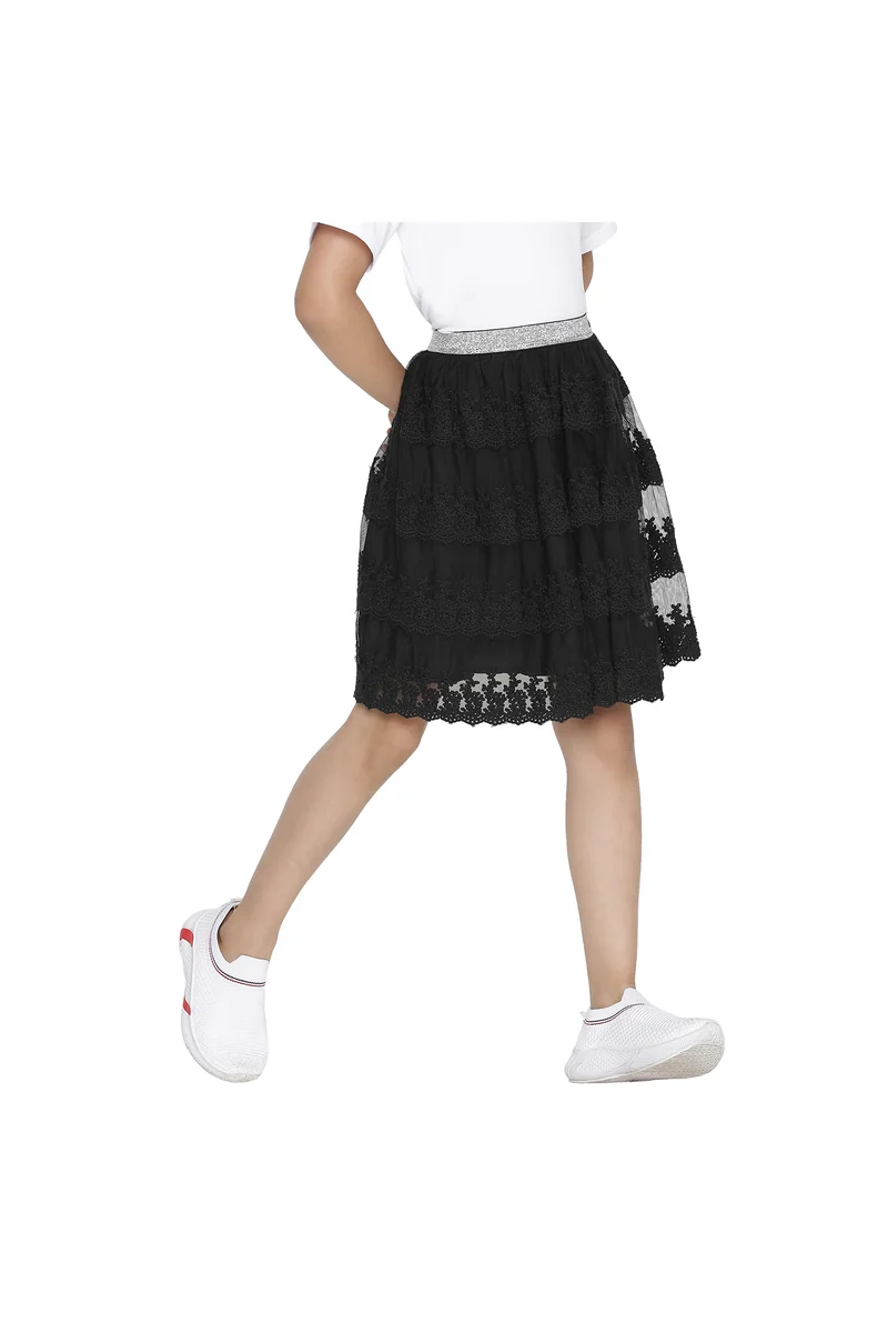 Spyby Girls Black Color Skirt - 2