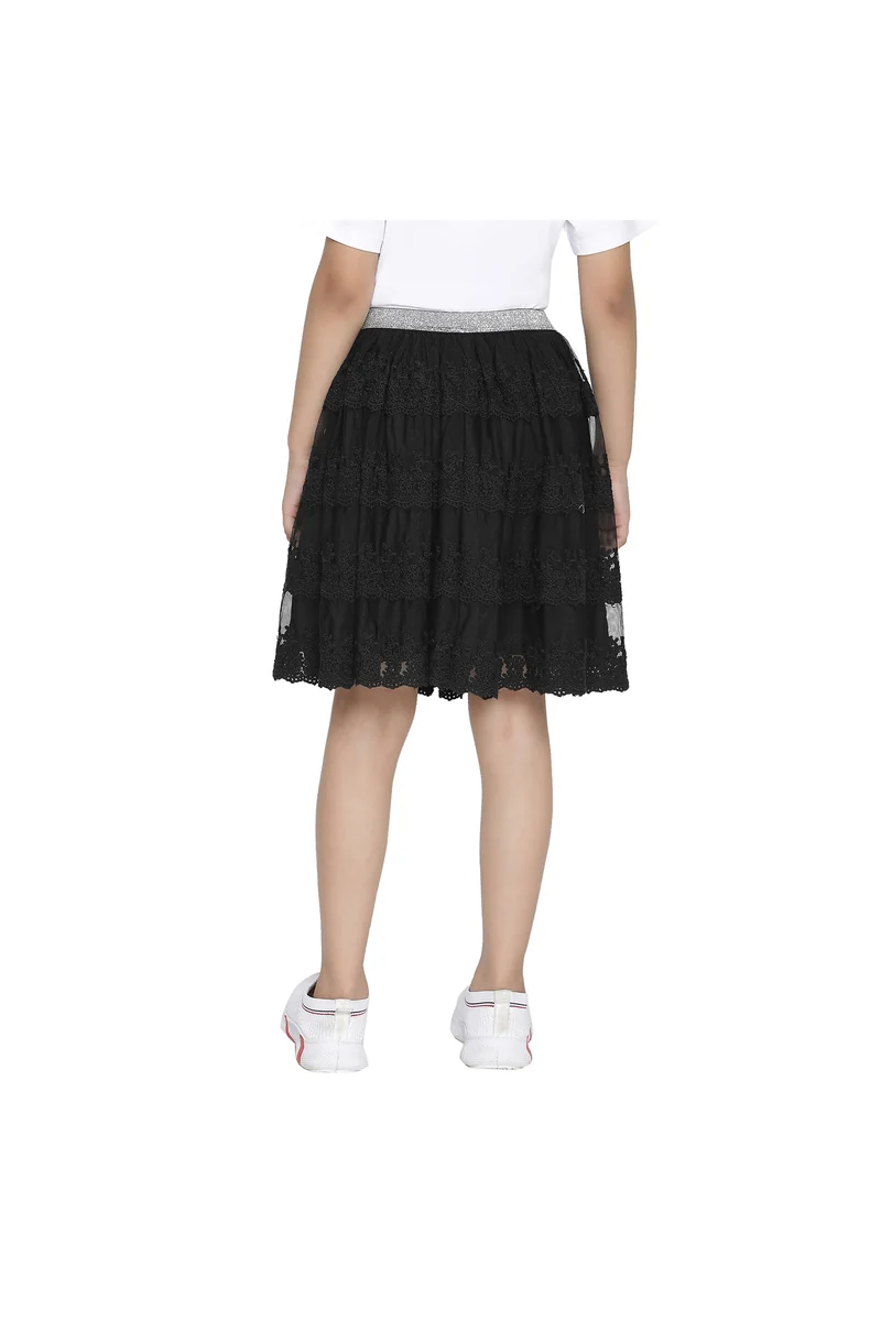 Spyby Girls Black Color Skirt - 3