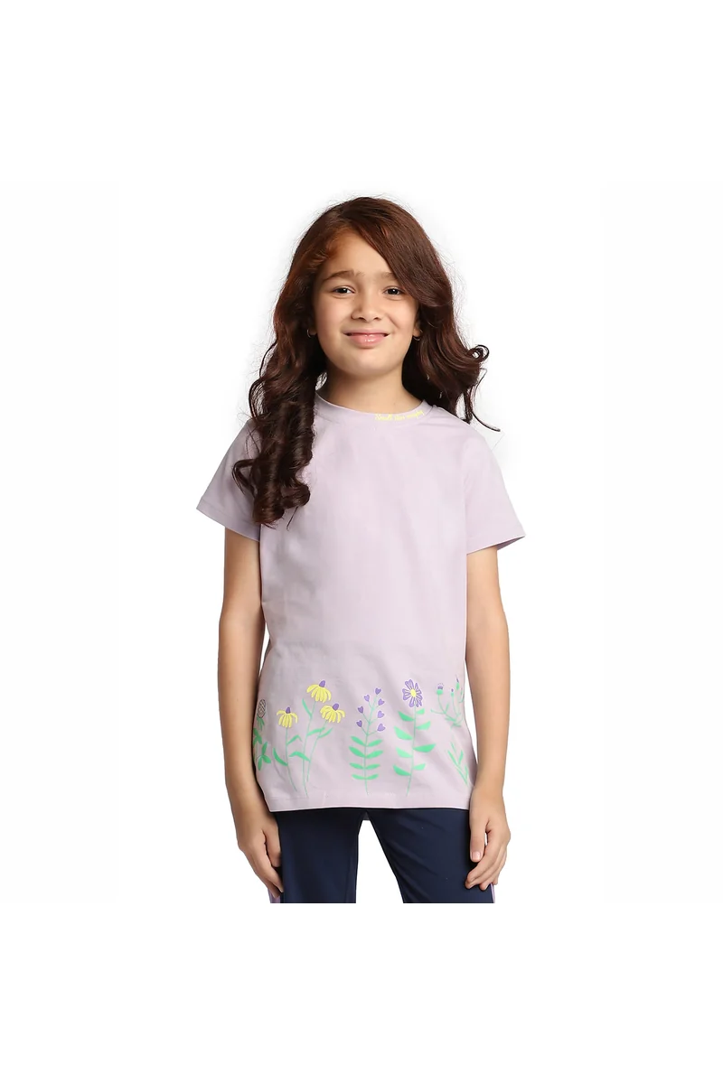 Spyby Girls Purple Color T-Shirt