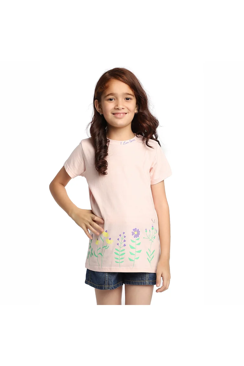 Spyby Girls Pink Color T-Shirt