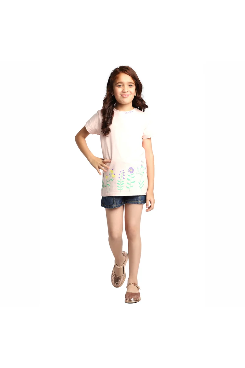 Spyby Girls Pink Color T-Shirt - 2