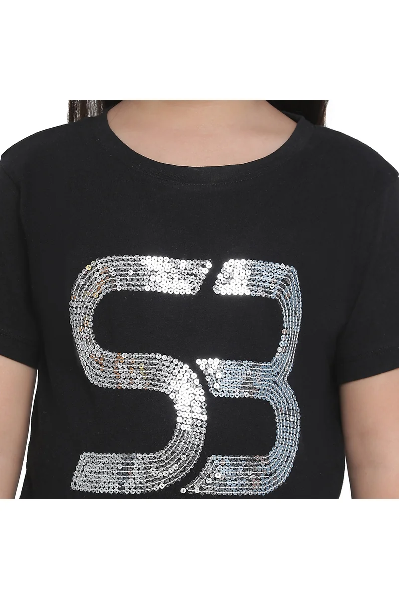 Spyby Girls Black Color T-Shirt - 5