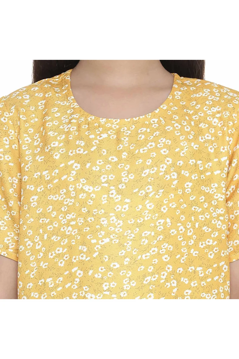 Spyby Girls Yellow Floral Ditsy Print Top - 5