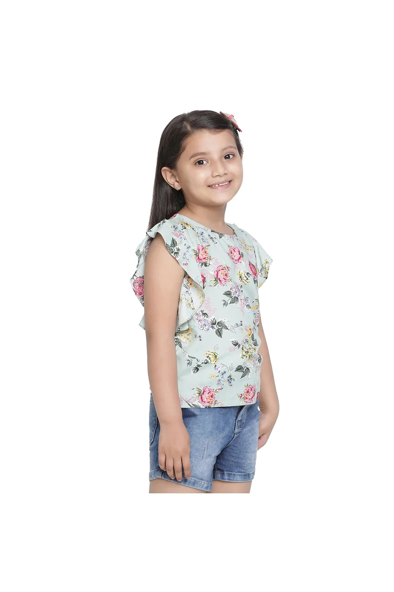 Spyby Girls Green Color Top - 3