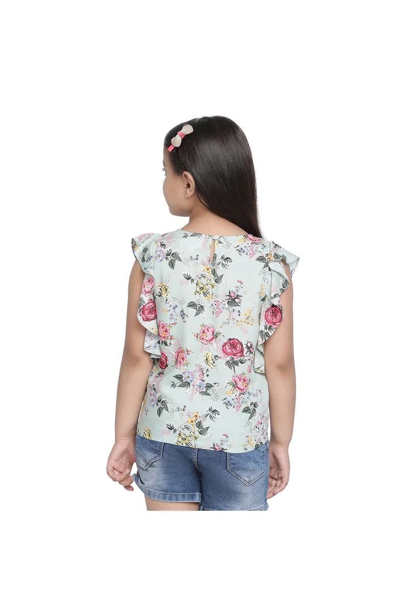 Spyby Girls Green Color Top - 4