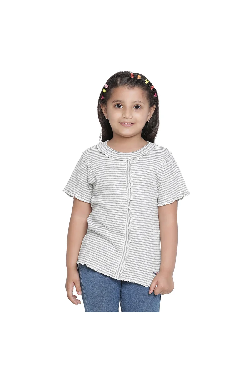 Spyby Girls Multicolor Strip Print Top