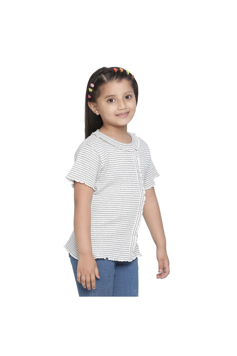 Spyby Girls Multicolor Strip Print Top - 3