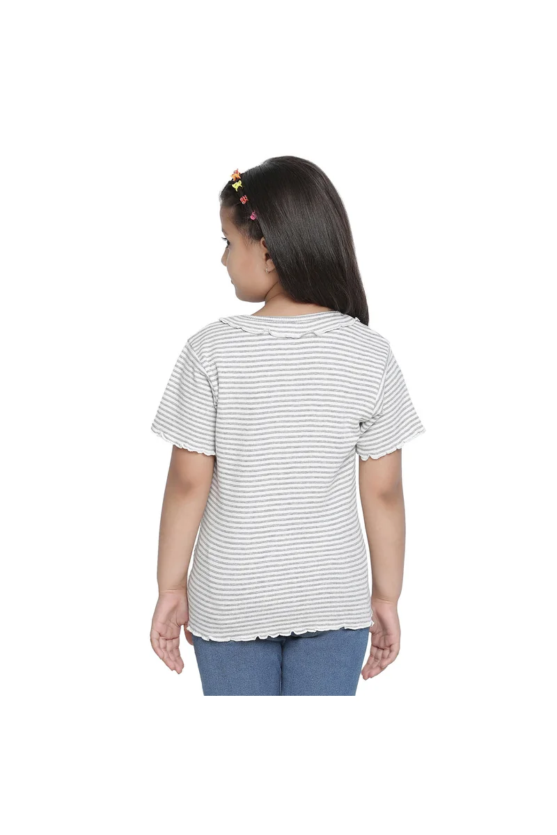Spyby Girls Multicolor Strip Print Top - 4