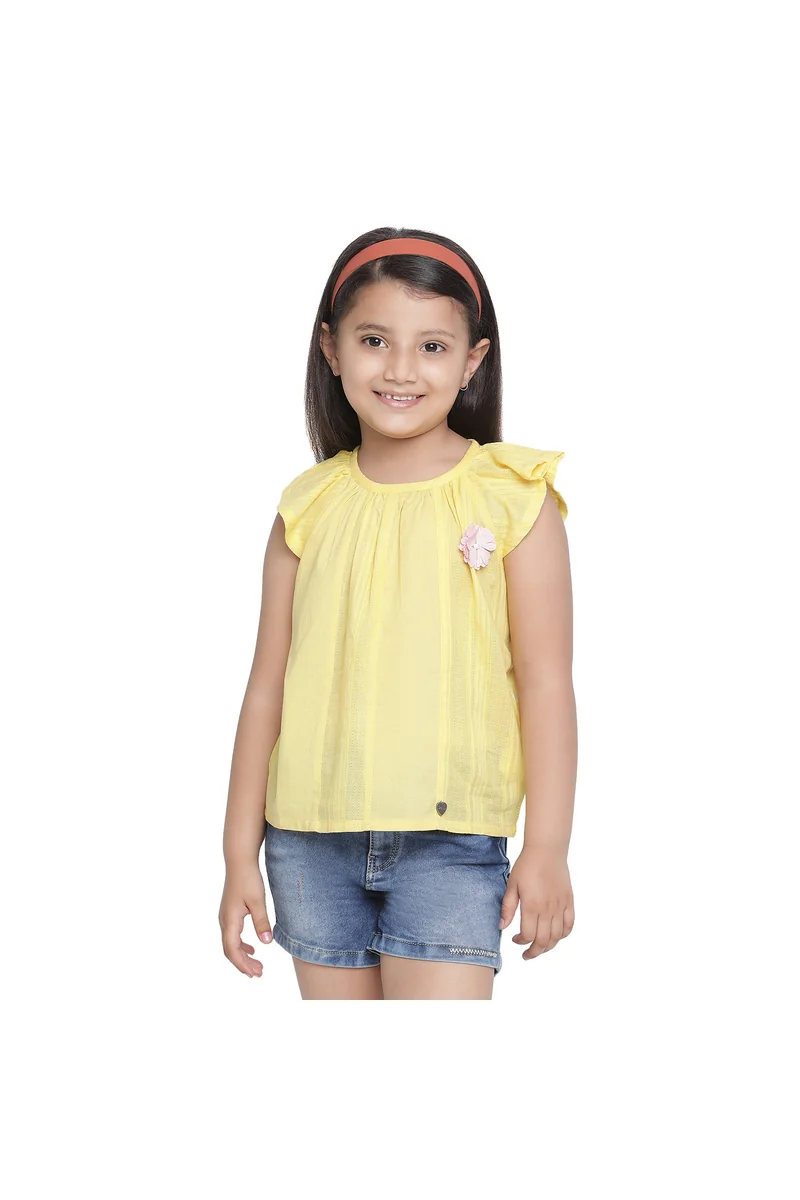 Spyby Girls Yellow Color Top