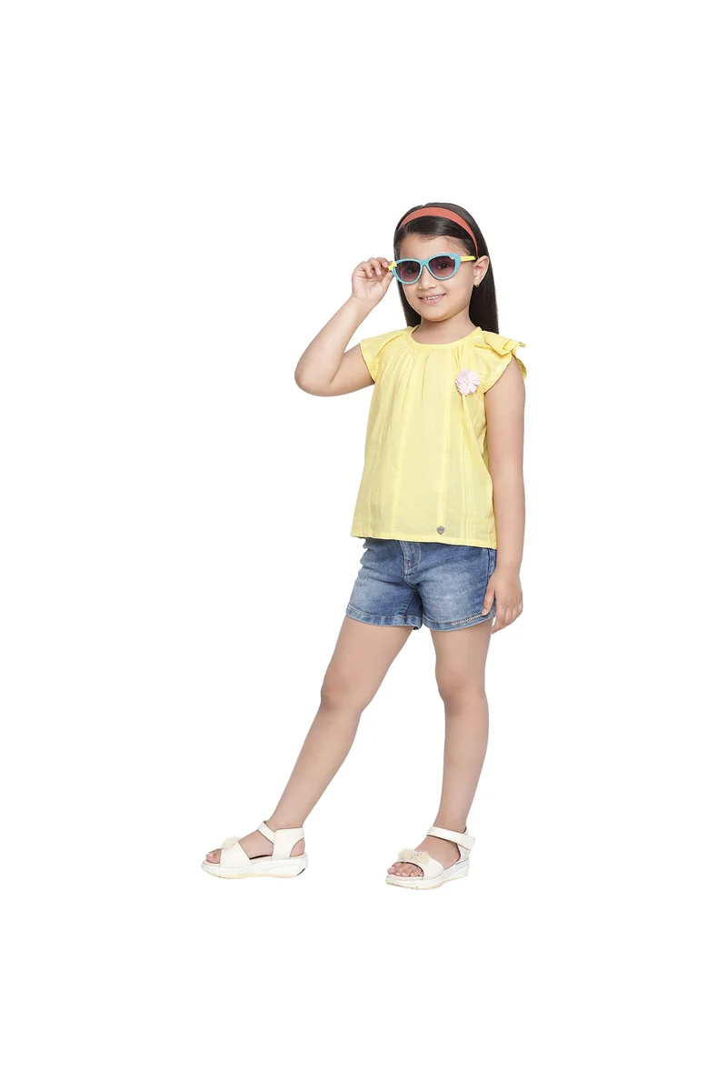 Spyby Girls Yellow Color Top - 2