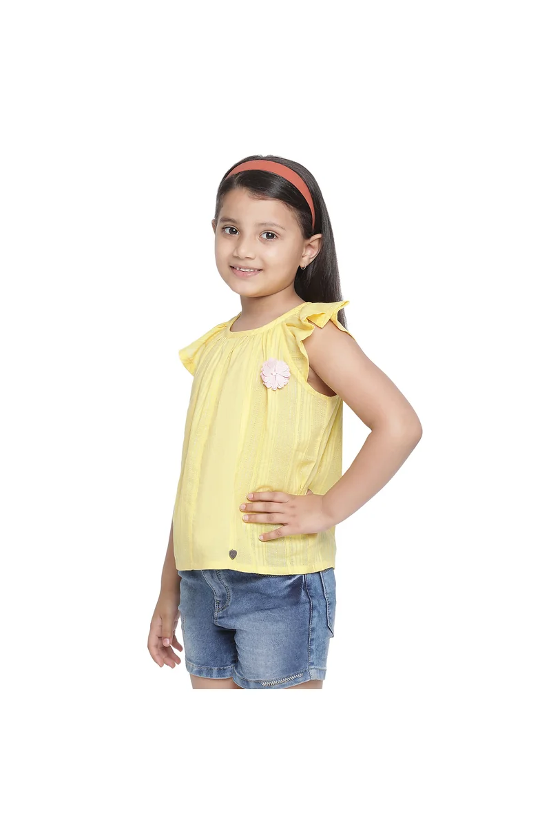 Spyby Girls Yellow Color Top - 3