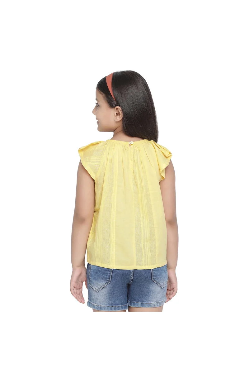 Spyby Girls Yellow Color Top - 4