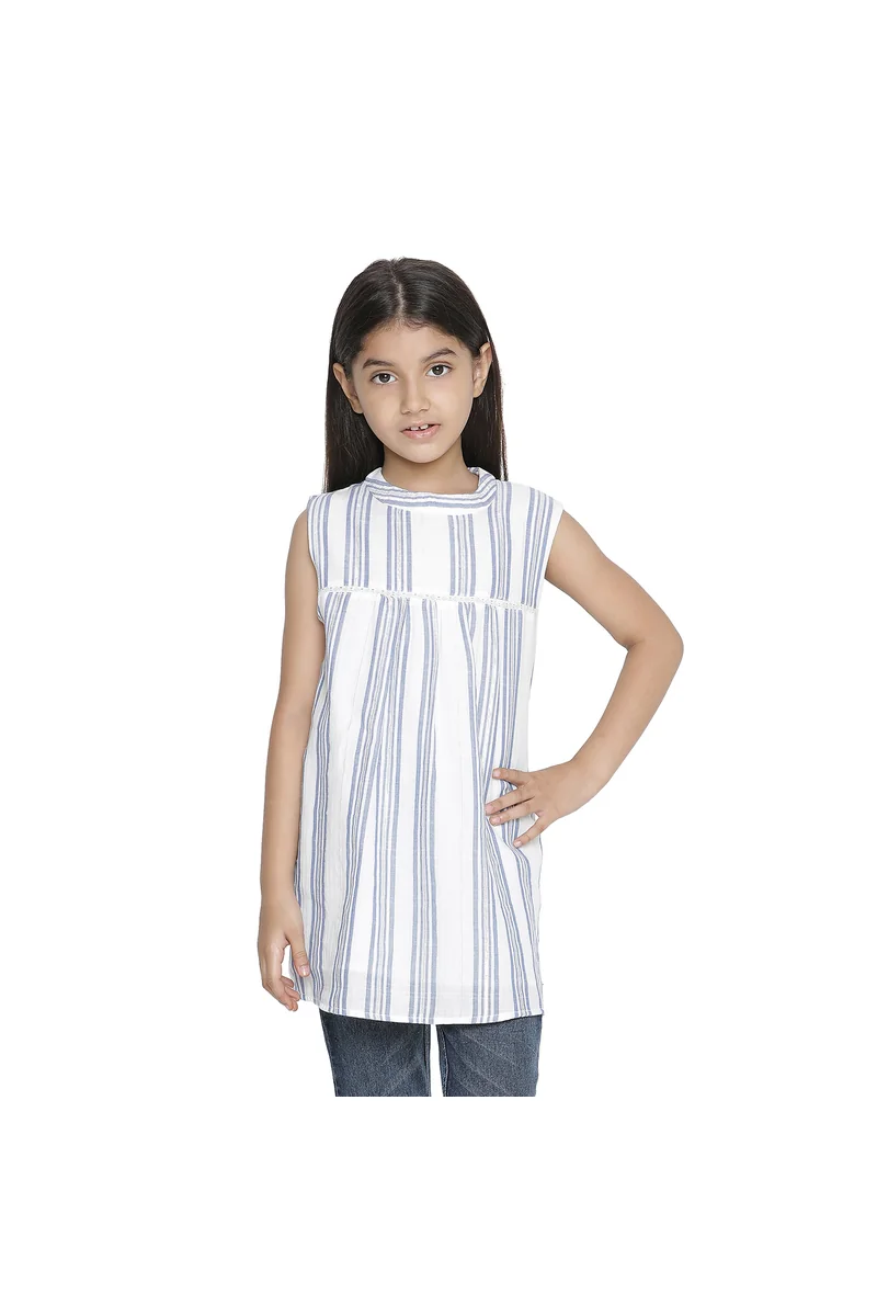 Spyby Girls Blue Stripe Color Top