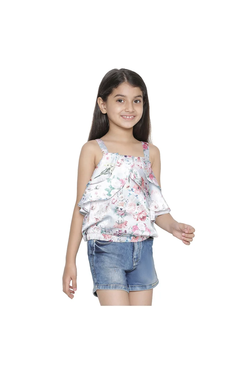 Spyby Girls Grey Color Top - 2