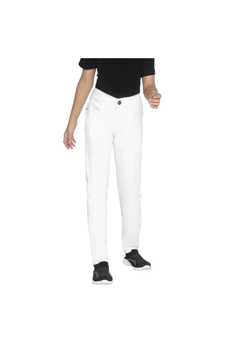Spyby Girls White Color Jeans