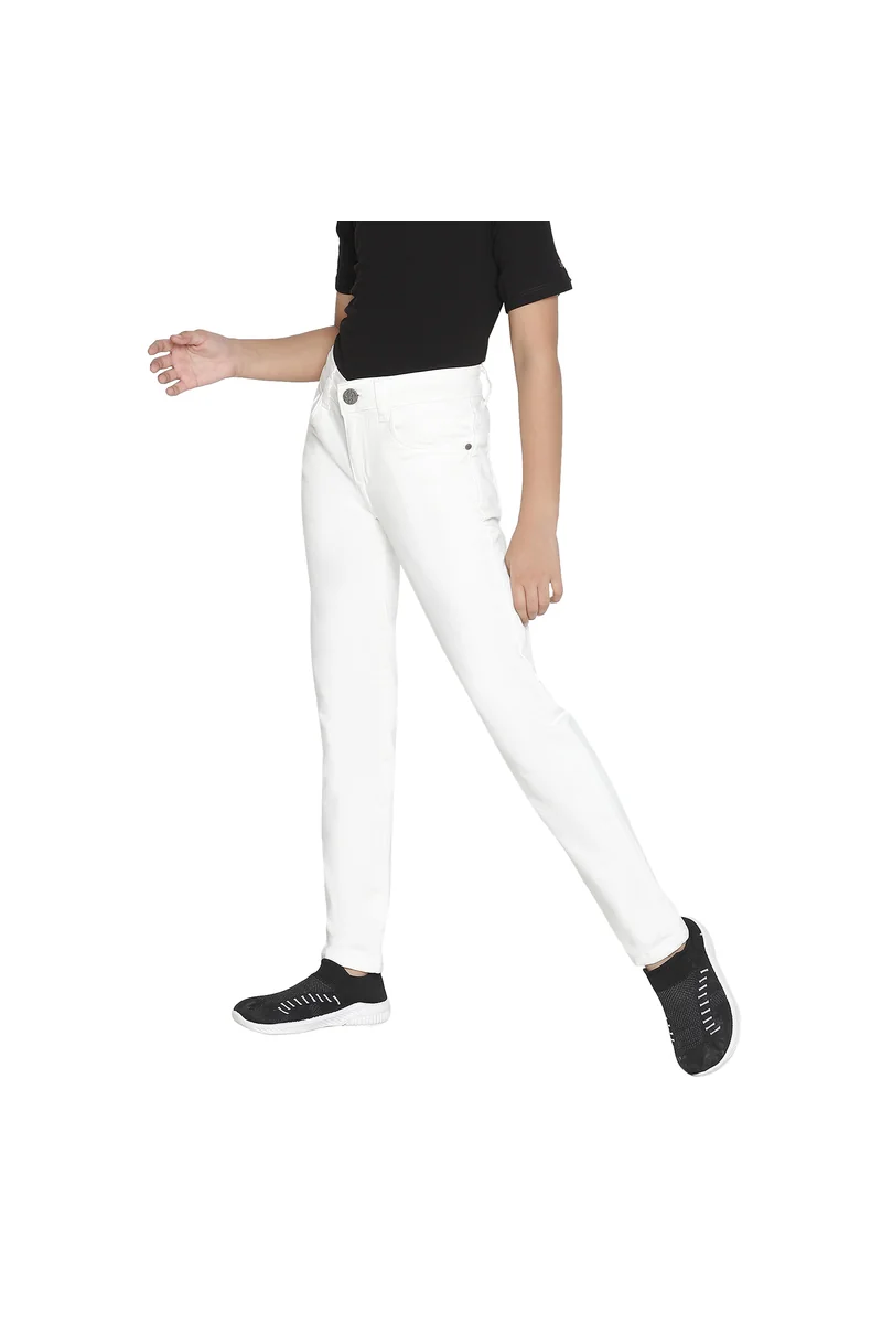 Spyby Girls White Color Jeans - 2