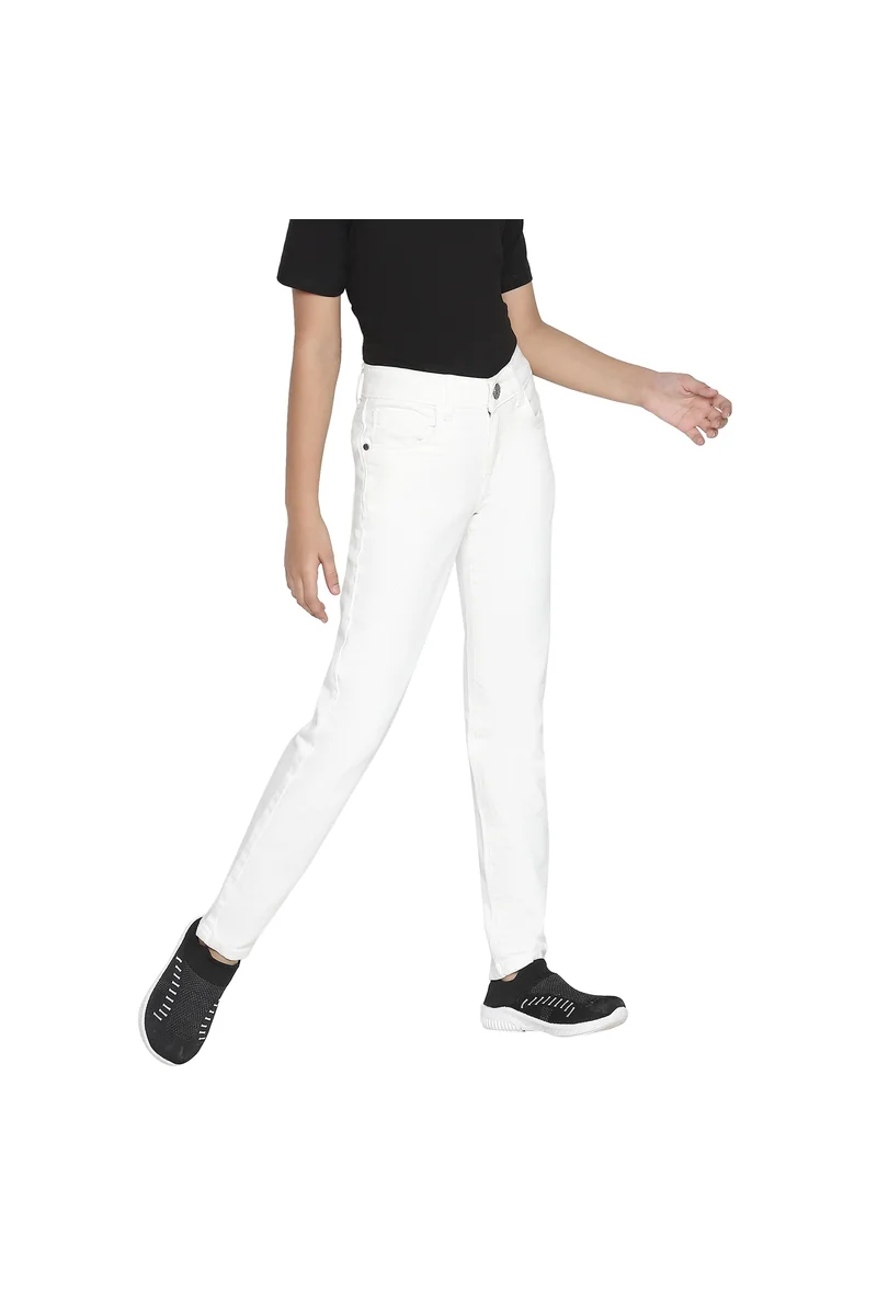 Spyby Girls White Color Jeans - 3
