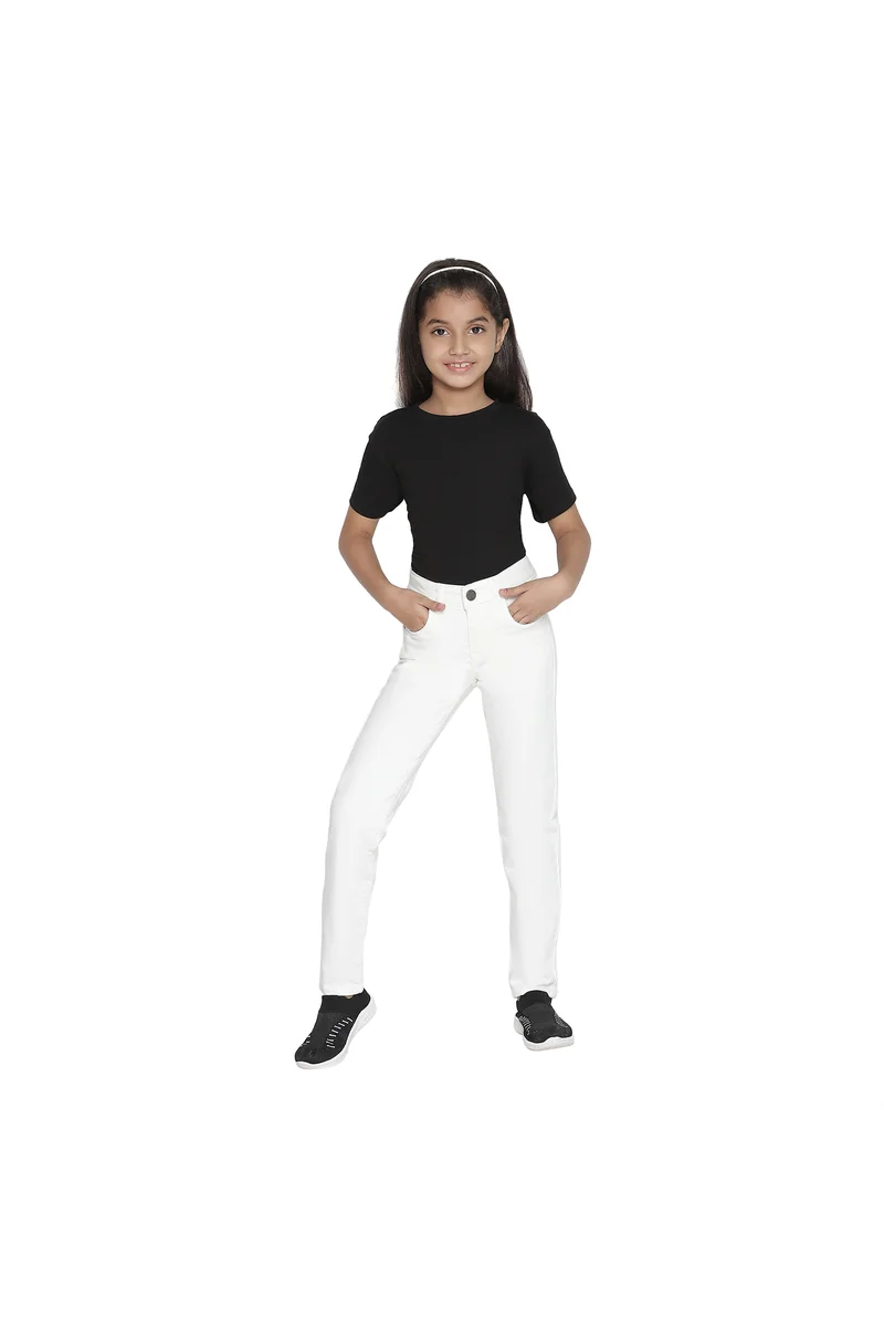 Spyby Girls White Color Jeans - 6