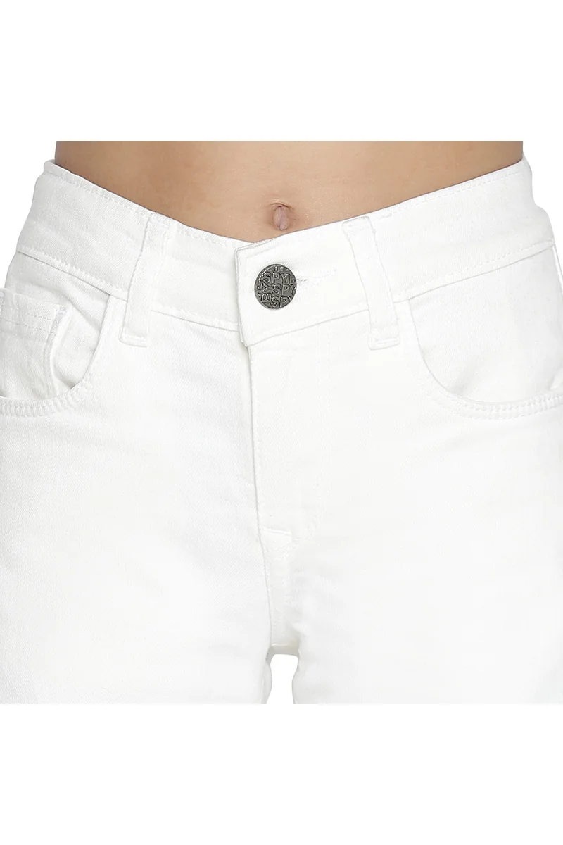 Spyby Girls White Color Jeans - 7