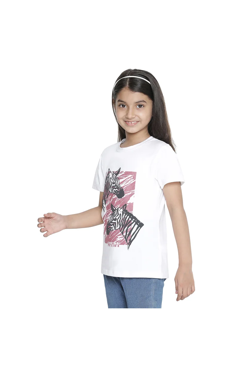 Spyby Girls White Color T-Shirt - 3