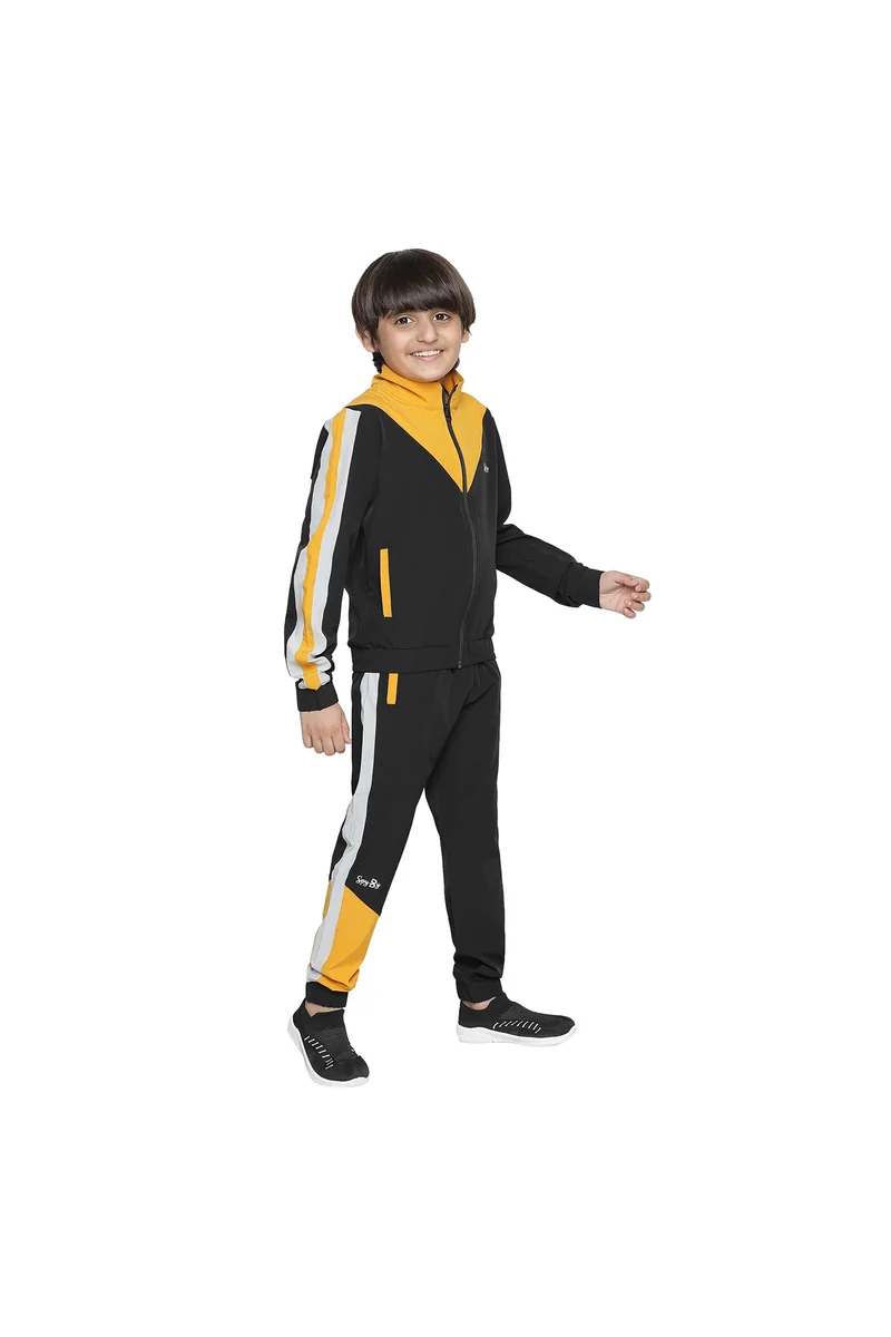 Spyby Boys Musturd Black Track Suit - 2