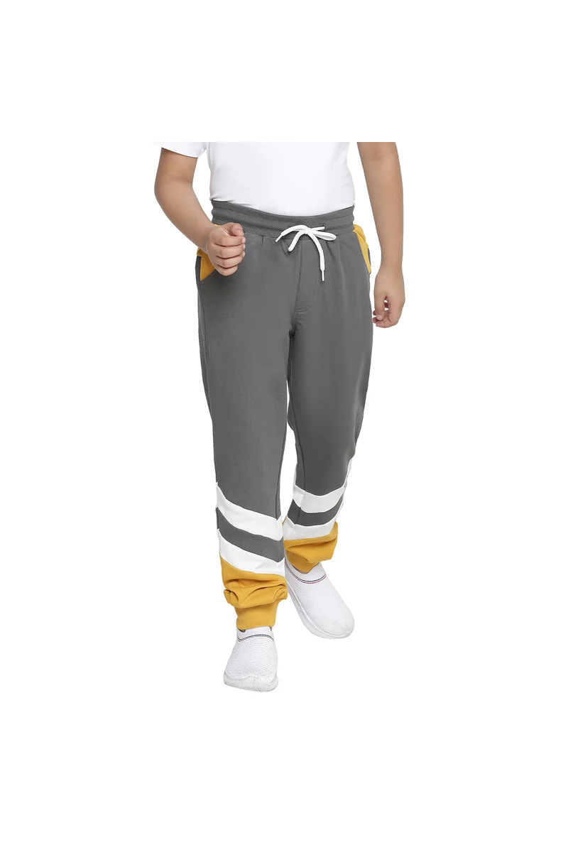 Spyby Boys Yellow Color Strip Print Jogger
