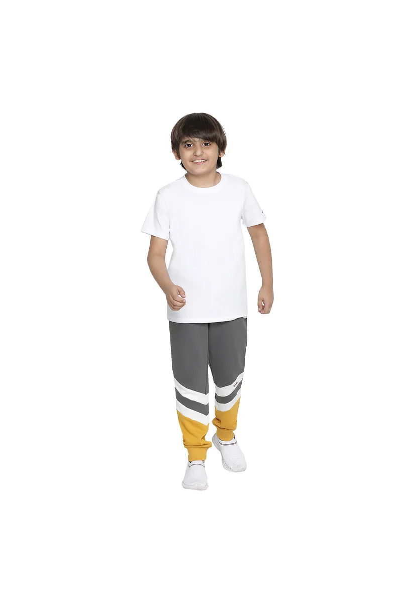 Spyby Boys Yellow Color Strip Print Jogger - 4