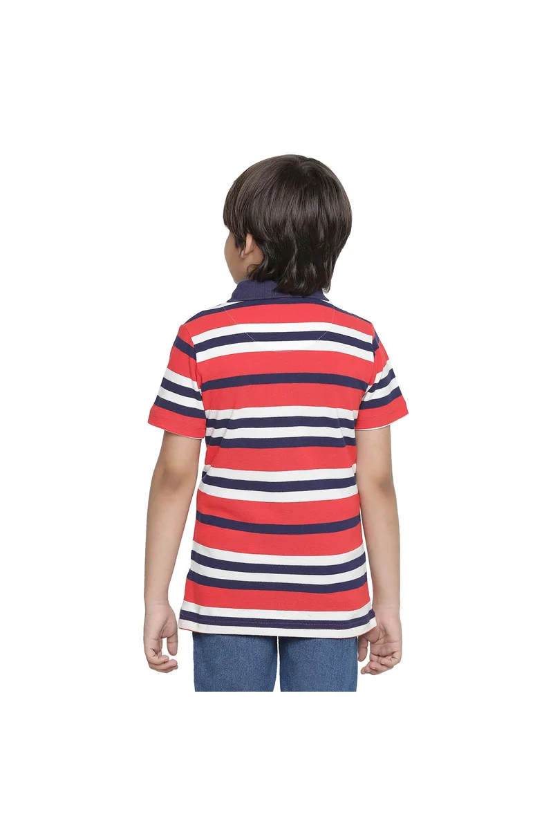Spyby Boys Multicolor Strip Print T-Shirt - 3