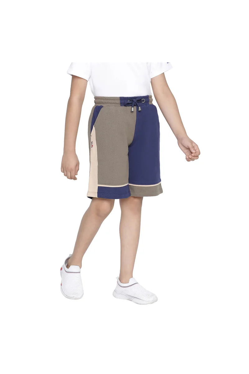 Spyby Boys Olive Blue Color Short - 2