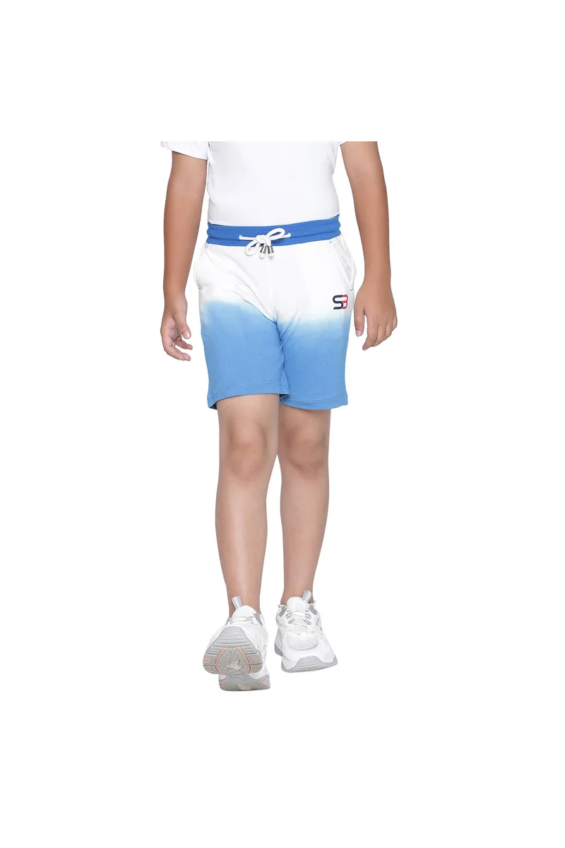 Spyby Boys White & Aqua Color Short