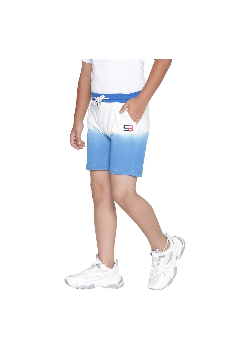 Spyby Boys White & Aqua Color Short - 2
