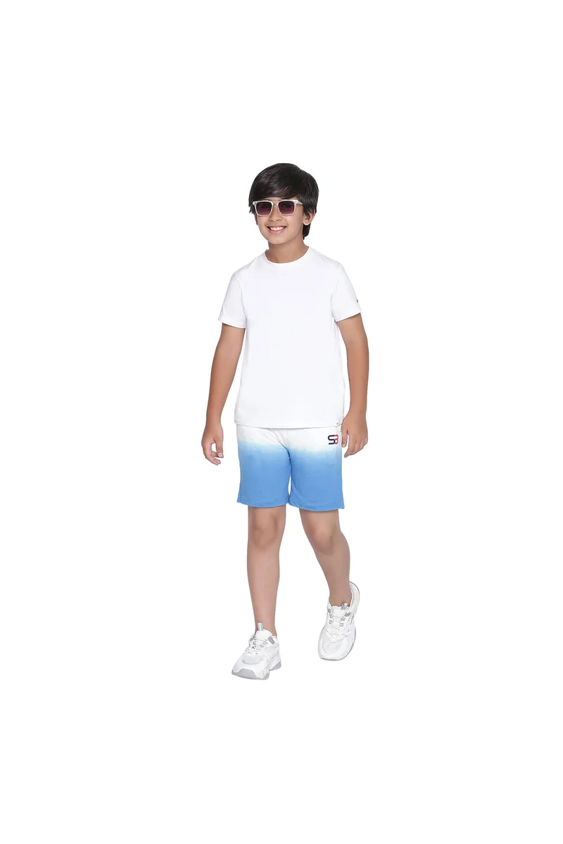 Spyby Boys White & Aqua Color Short - 5